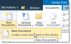 Create New Document in Document Library