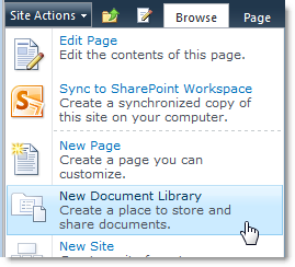 Create New Document Library in SharePoint