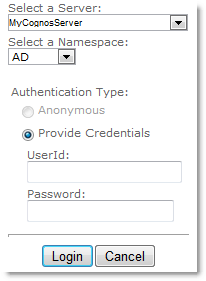 QueryVision Cognos Authentication Web Part